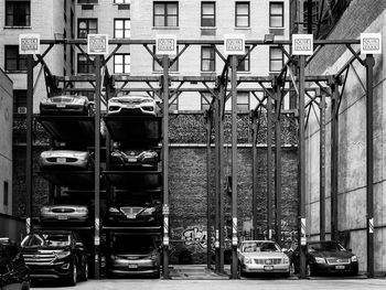 Cars parked in city