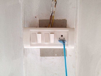 Switch board on white wall