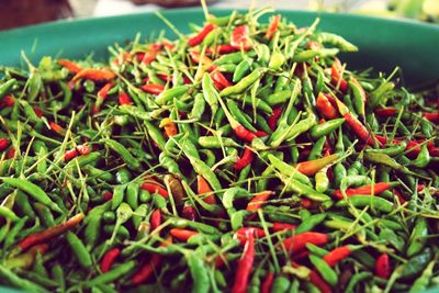 Close-up of red chili peppers