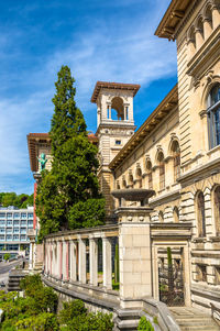 Low angle view of historical building against sky