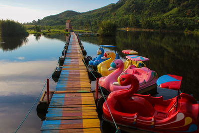 Floating bridge and water bicycle