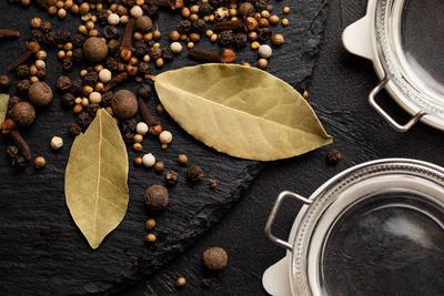 High angle view of coffee on table