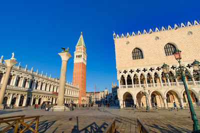 View of historic building against blue sky