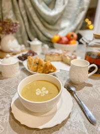 Close-up of dinner on the table 