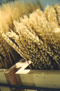 Close-up of wicker basket on table