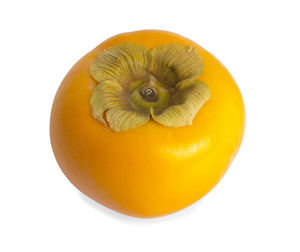 Close-up of orange fruit against white background