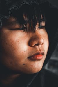 Close-up portrait of teenage girl