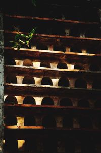 Low angle view of brick wall