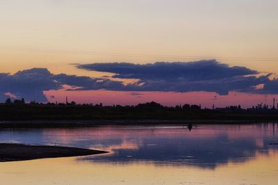Scenic view of sea at sunset