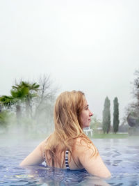 Woman in swimming pool