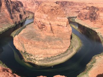 High angle view of rock formation