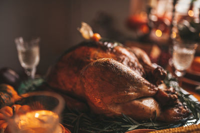 Close-up of food on table