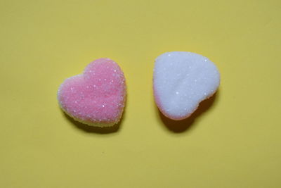 Close-up of heart shape over white background