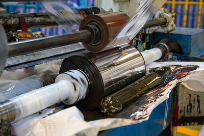 Close-up of machinery in factory