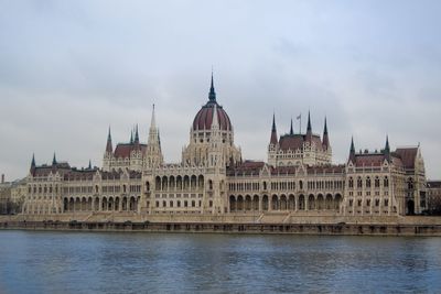 View of river with buildings in background