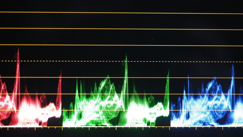 Close-up of illuminated lighting equipment at night