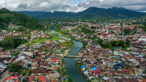 Takengon city landscape from high view