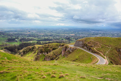 High angle view of landscape against sky