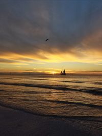 Scenic view of sea during sunset