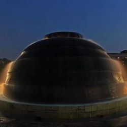 Low angle view of illuminated building