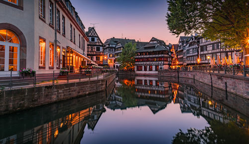 Reflection of buildings in water