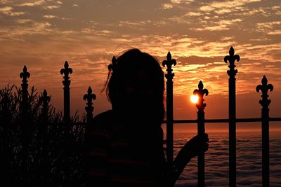 Scenic view of sea at sunset