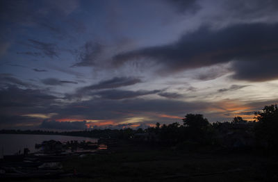 Scenic view of dramatic sky during sunset