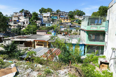 High angle view of townscape against sky