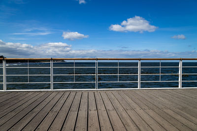 Scenic view of sea against blue sky