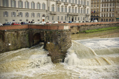 River flowing in city