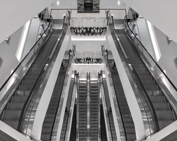 Low angle view of escalator