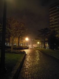 Illuminated city at night