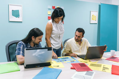 Business people working in a coworking office