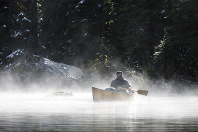 Man splashing water