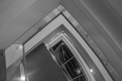 Low angle view of illuminated staircase