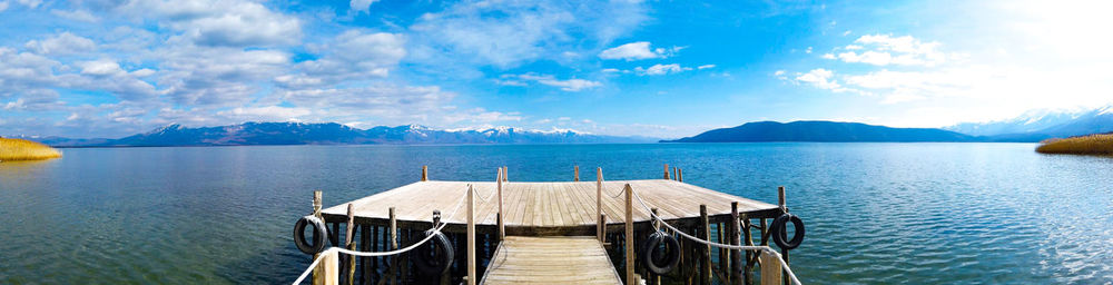 Panoramic view of lake against sky