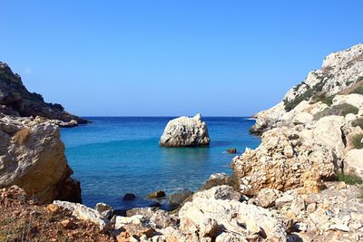 Rock formations in sea