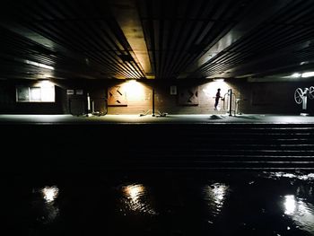 Interior of illuminated tunnel