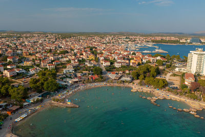 Aerial view of vodice town in croatia