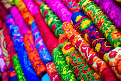 Full frame shot of multi colored candies for sale in market