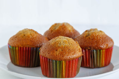 Close-up of cupcakes on plate