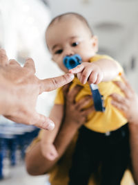 Cute baby boy playing