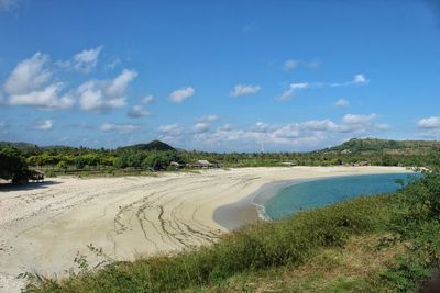 Scenic view of beach against sky