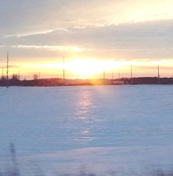 Scenic view of sunset over sea