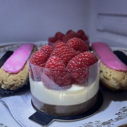 Close-up of dessert in plate on table