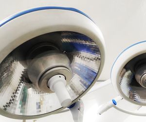 Low angle view of electric lamp