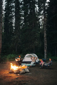 People enjoying in forest