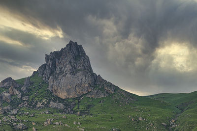 Scenic view of rocky mountains against sky