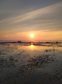 Scenic view of sea during sunset