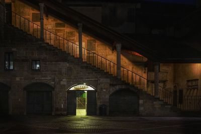 View of illuminated building